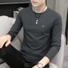 Camiseta de Manga Larga de Modal para Hombre, Cuello Redondo, Nuevo Estilo Otoño 2026, Disponible en Stock, Prenda Base, Ropa Interior, Top para Primavera y Otoño, Moda Masculina de Tendencia