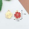 Accesorios de bricolaje Serie Roja Material de aleación Flor clásica Ins Pendientes Pulsera Llavero Colgante