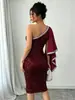 Vestido de noche elegante para mujer, de alta gama, con lentejuelas de gasa, estilo europeo y americano, transfronterizo para Amazon, de cintura media, con escote en V profundo, 2026