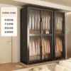 Guarda-Roupa Simples para Quarto, Uso Doméstico, Moradia Alugada, Armário de Armazenamento de Metal de Aço Carbono Resistente e Durável, Montado para Apartamentos Pequenos