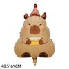 Balão Formato Capivara Transfronteiriço, Balão de Folha de Alumínio Capivara Desenho Animado, Balão de Folha de Alumínio para Festa de Aniversário Infantil