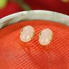 Aretes Yuebao Jewelry S925 Plata Esterlina Chapado en Oro Jade Hetian, Moda Vintage, Aretes de Plata Ruyi Elegantes y Simples con Forma de Huevo