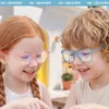 Gafas de teléfono móvil anti-luz azul para niños con montura TR transparente, gafas planas con protección contra luz azul para niños YKF8500