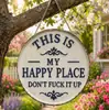 Lugar Feliz - Señal Metálica Vintage de Declaración