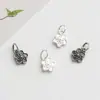 Prata Esterlina S925 Pingente de Flor Pingente de Flor de Pessegueiro Corda Trançada com Contas DIY Pulseira de Cristal Colar Acessórios de Joias Material