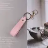 Llavero de cuerda de cuero PU de color sólido creativo de dibujos animados accesorios para bolsa de coche llavero colgante de regalo