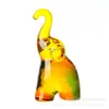 Elefante de Cinco Cores com Tromba Longa, Ornamento Criativo Esmaltado Colorido, Artesanato para Decoração de Casa, Sala de Estar, Estudo, Presente para Inauguração de Casa de Amigos
