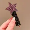 Elástico de Borracha para Cabelo Linha Telefônica de Menina Corda de Cabelo Desenho Animado Anel de Cabelo Infantil Corda de Cabeça com Laço Colorida Acessório de Cabeça Sem Cabelo para Menininha