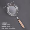 Acero inoxidable perforado antiquemaduras mango de madera rejilla para aceite suministros de cocina espesado filtro colador para freír dumplings al por mayor no