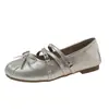 Zapatos Mary Jane vintage en stock con lazo y punta cuadrada, bailarinas, nuevo modelo primavera/verano 2026, zapatos con suela suave antideslizante