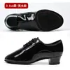 Zapatos de baile latino mate para hombre, tacón medio brillante de 3.5 cm, suela blanda para práctica, zapatos de baile negros antideslizantes para niños