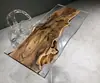 # Mesa de Rio em Resina Epóxi Madeira Maciça Placa Grande Mesa de Chá Mesa de Chá Oceânica Mesa de Jantar Mesa de Café Placa Inteira Mesa de Escritório Chá