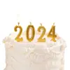 Decoración de pastel de Año Nuevo 2024 fiesta navideña celebridad de internet vela digital cumpleaños tarjeta de feliz año nuevo enchufe para vestir