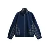 Yidao Vintage 2026 Primavera Nova Estilo Americano Tendência Marca Nicho Design Patchwork de Xadrez Versátil Casual Jaqueta com Gola Alta