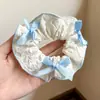 Goma para el pelo de alta gama estilo coreano para mujer, scrunchie con lazo de encaje, cuerda para moño de pelo linda, accesorio para el pelo versátil