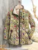 Chaqueta acolchada de algodón para mujer, moda independiente transfronteriza 2025 de Temu, con estampado digital de plantas y flores