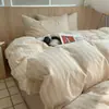 Estilo Ins, todo algodón, tejido en color, algodón lavado, juego de ropa de cama de tres piezas, adecuado para dormitorios de estudiantes, tamaño de cama individual, suave y cómodo
