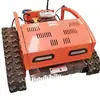 Cortacésped inalámbrico controlado por control remoto para cortar maleza en pendientes de terraplén, máquina desbrozadora autopropulsada de orugas operada por control remoto