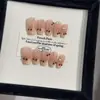 Nuevo Parche de Uñas Super Blanco Ojo de Gato Francés Hecho a Mano con Cerezas para Primavera