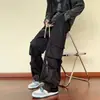Calças de trabalho masculinas, calças multi-bolsos da moda estilo americano, de alta qualidade, estilosas, corte solto, calças casuais jogger com cordão para estudantes
