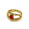 Anillo europeo y americano de personalidad versátil, tendencia micro-incrustado de circonita, doble capa irregular, moda para mujer, acero de titanio chapado en oro de 18k