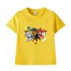 Ropa para niños Wang Wang, camiseta de algodón con cuello redondo y manga corta, nueva camiseta de verano, camiseta de media manga, una generación de cabello