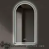 Espejo de baño redondo de alta venta al por mayor, montado en la pared, antivaho, espejo inteligente con pantalla táctil e iluminación LED, ideal para maquillaje