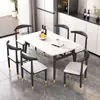 Juego de mesa rectangular y sillas para comedor, apto para apartamentos de alquiler, diseño simple, uso comercial en restaurantes, estilo minimalista, ideal para casas y apartamentos pequeños