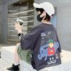 Camiseta de Manga Corta 100% Algodón para Niños Verano 2023 Nuevo Estilo Camiseta Casual para Niños Tops de Media Manga Tendencia de Verano