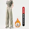 Pantalones de Trabajo con Velcro y Forro de Polar para Mujer, Novedad Primavera 2026, Cintura Alta, Holgados tipo Jogger, Pantalones Deportivos Casuales de Pierna Ancha