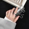 Anillo de plata s925 para mujer, estilo coreano, moderno, sencillo, esmaltado, con anillo abierto y giratorio J7036