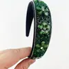 Faixa de Cabelo Nova de Cristal Europeia e Americana Transfronteiriça Flor Strass Faixa de Cabelo Barroca Aba Larga Simples e Fashion Acessórios de Cabelo com Strass Completo