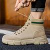 Novos Sapatos Masculinos Antiderrapantes de Proteção do Trabalho para Outono e Inverno, Botas Martin Casuais para Canteiro de Obras, Botas de Trabalho Respiráveis de Cano Alto, Sapatos Masculinos da Moda