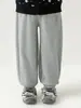 Calça jogger infantil Wulibu, nova para o outono, cor sólida, simples, versátil, com punho, casual e amiga da pele, calça de moletom