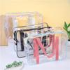 Bolsa de Armazenamento para Viagem de Verão 2025 Grande Capacidade PVC Rosa Branco Leitoso Rosa Claro para Piscina Praia Necessaire