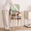 Silla de Comedor Nórdica para Apartamentos Pequeños, Silla de Plástico Estilo Crema con Respaldo Engrosado, Silla Simple Moderna Apilable para Exteriores