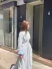 [Oufan] Vestido Floral de Atmósfera Romántica para Mujer, Nuevo Estilo Otoño, Cintura con Cordón, Vestido Largo de Cuello en V 2056
