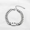 Corrente Cubana de Aço Titânio Tendência Hip-Hop Europeu e Americano Colar Duplo D Personalizado em Ouro 18K Pulseira Não Desbota Joias Brincos