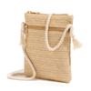 Bolso Tejido para Mujer 2024 Nuevo Verano Tejido de Paja Hombro Cruzado Bolso para Teléfono Móvil Transfronterizo Color Sólido Doble Cierre Cremallera Bolso de Playa para Mujer