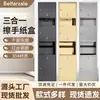 Caja de Papel Larga Empotrada en la Pared para Baño Hotel Acero Inoxidable Portarrollos de Papel de Cocina Tres en Uno con Cubo de Basura y Dispensador de Pañuelos