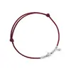 Pulseira de Prata 925 com Corda Vermelha e Estrela para Mulheres Design Simples Novo Chinoiserie Tamanho Ajustável Feito à Mão Joia de Mão Versátil B6939