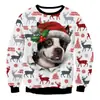 Sudadera de Cuello Redondo Estilo Pareja Exportación Transfronteriza Europea y Americana Top Navideño de Manga Larga Impreso en 3D Fábrica de Origen
