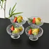 Cuenco de Fruta de Cristal con Pie Alto Cuenco de Fruta de Alta Apariencia Plato para la Hora del Té Plato de Postre Cuenco para Sopa Dulce Cuenco para Postre Plato Creativo