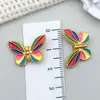 Pulsera Colgante de Mariposa de Doble Cara con Agujero Vertical para Aceite, Estilo Antiguo, Chapada en Oro, Bidireccional, Accesorios para Ropa, Joyería de Aleación Colorida
