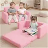 Sofá Multifuncional para Niños Sofá Cama Rosa Dormitorio Asiento Plegable para Ocio Sillón Reclinable Infantil para el Hogar Transfronterizo