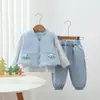 Conjunto de Tres Piezas para Niños de Primavera y Otoño Nuevo Estilo de Primavera y Otoño Chaleco Camiseta Pantalones Ropa de Otoño Conjunto para Bebé