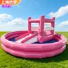 Alberca inflable para juegos acuáticos con combinación de tobogán, piscina, estanque de pesca, alberca infantil, combinación de parque acuático al aire libre