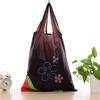 Bolsa de fresa de poliéster con publicidad de Amazon, bolsa portátil de gran capacidad para compras transfronterizas, bolsa de almacenamiento plegable para fresas en supermercados.