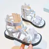 Sandalias Romanas de Princesa de Color Sólido para Niñas, Caña Media, Verano 2026, Nuevas, Casuales, Versátiles, Suela Suave, de Moda, para Playa