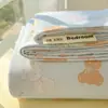 Sábana de Cama de Algodón Puro Grado Maternidad Clase A para Dormir Desnudo, Estilo Fresco y Sencillo, Pieza Única de Algodón Puro, Juego de Tres Piezas de Funda de Almohada Individual/Doble para Dormitorio Estudiantil